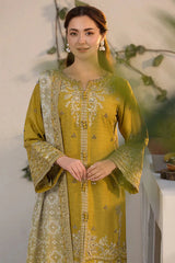 Dhanak-3PC Embroidered Shirt with Digital Printed Wool Shawl V269