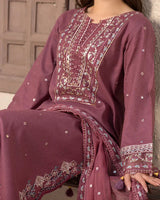 Lawn-3PC Embroidered Shirt with Chiffon Embroidered Dupatta V1321