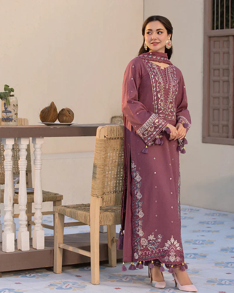 Lawn-3PC Embroidered Shirt with Chiffon Embroidered Dupatta V1321