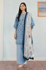 3 Pc Embroidered Lawn Shirt with Printed Polly Lawn Dupatta V2610