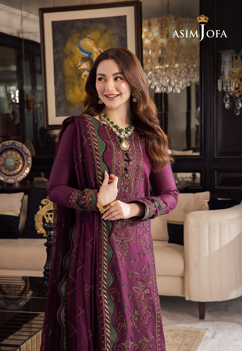 Asim Jofa Dhanak 3PC Embroidered With Chiffon Embroidered Dupatta V668