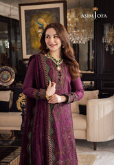 Asim Jofa Dhanak 3PC Embroidered With Chiffon Embroidered Dupatta V668