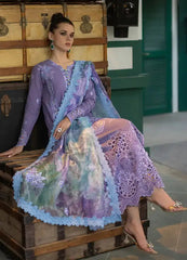 3 Piece Embroidered Lawn Shirt with Printed Cotton Net Dupatta V86